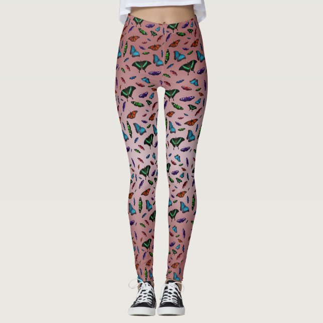 Flutterbies Leggings (Dusty Rosa Mix) (Framsida)