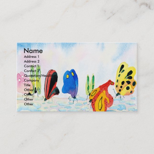 Flutterbies visitkortar visitkort (Framsida)