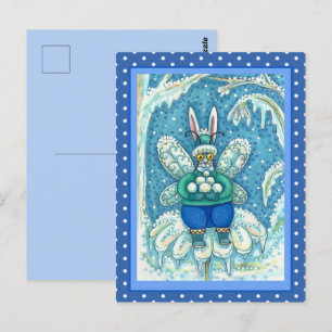 FLUTTERBUN WINTER WONDERLAND, FUNNY BUNNY RABBIT VYKORT