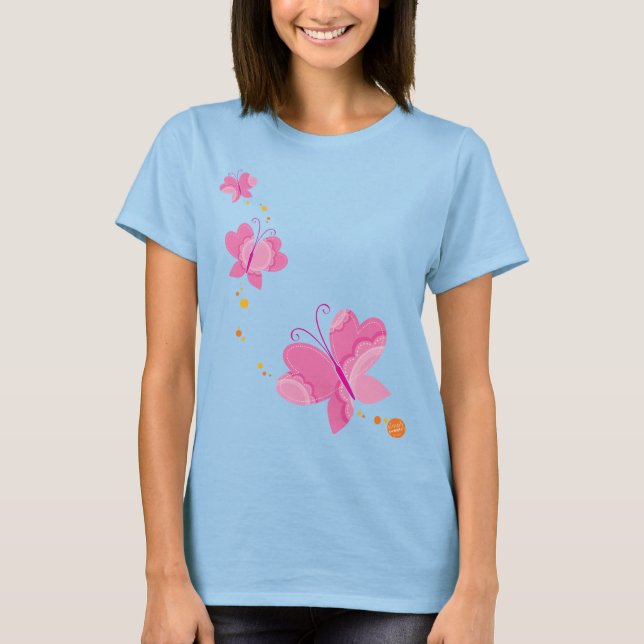 FLUTTERBY BUTTERFLIES: serie 3 1 Tee Shirt (Framsida)