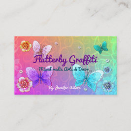 Flutterby Graffiti Jeweled AERTIST VENDOR SHOP Visitkort
