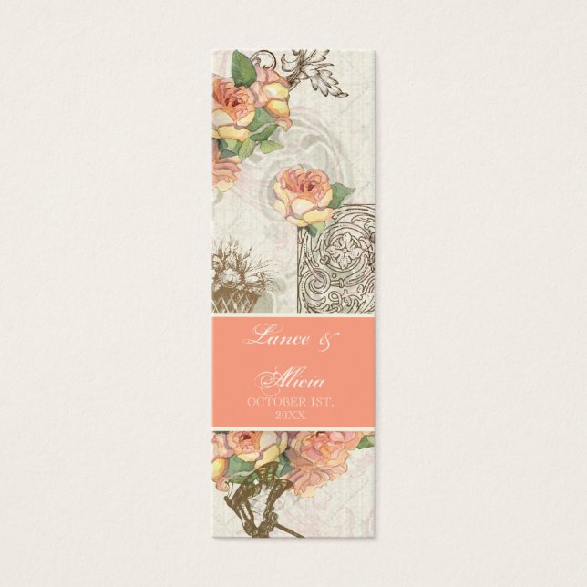 Flutterbyes 'n Ro Elegant bröllop Litet Visitkort (Framsidan)