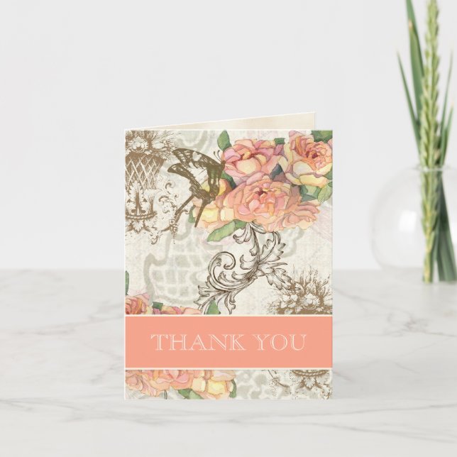 Flutterbyes 'n Rosor Elegant Bröllop Tack (Framsida)