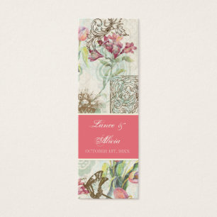 Flutterbyes 'n Tulips Elegant bröllop Litet Visitkort