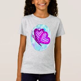 Flutterbys Valentiness Folk Art KIDS-ENDAST design T Shirt