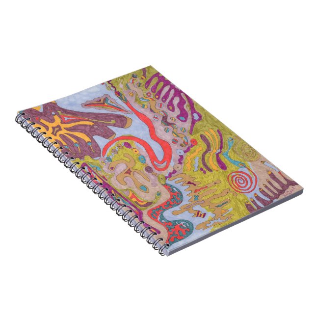 "Flutterflyland" Abstrakt Art Anteckningsbok (Högra Sidan)