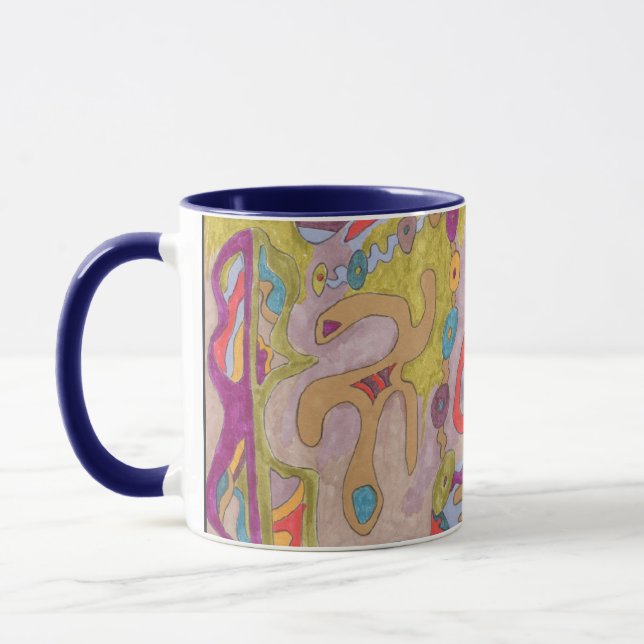 "Flutterflyland" Abstrakt Art Mugg (Vänster)