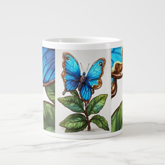 Fluttering Artistry: Watercolor Butterfly Jumbo Mugg (Framsidan)