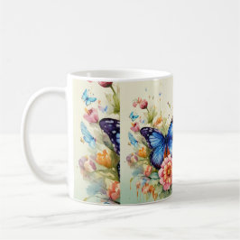 Fluttering Artistry: Watercolor Butterfly Kaffemugg