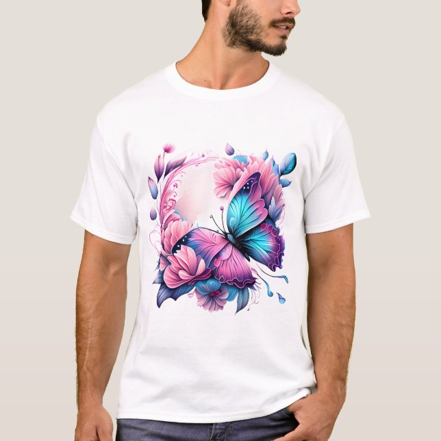Fluttering Beauty T-Shirt Design (Framsida)