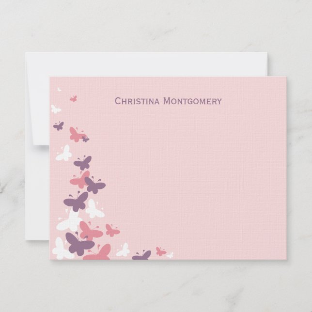 Fluttering Butterflies Flata tackkort Anteckningskort (Framsida)