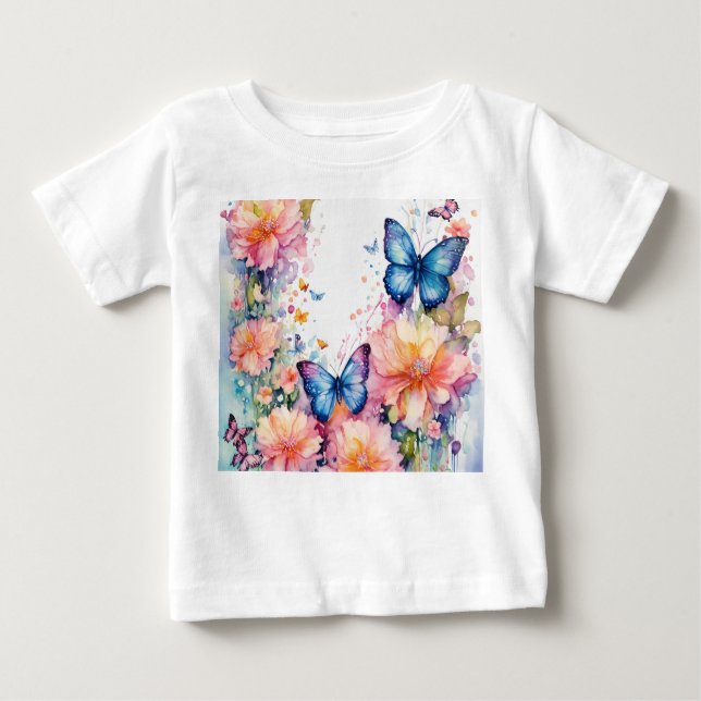 Fluttering Elegance: Butterfly-Inspired T-Shirt De (Framsida)
