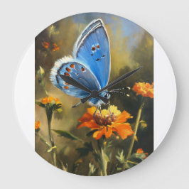"Fluttering Elegance: Butterfly-Inspired Wall Cloc Stor Klocka
