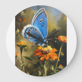 "Fluttering Elegance: Butterfly-Inspired Wall Cloc Stor Klocka