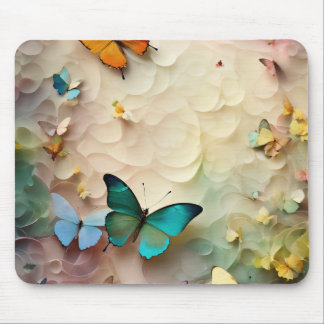 Fluttering Elegance: Butterfly Mouse Pad Musmatta