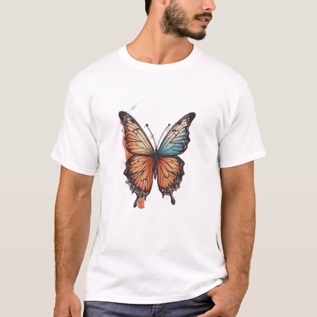 Fluttering Elegance Collection - Butterfly Vingar T Shirt (Framsida)