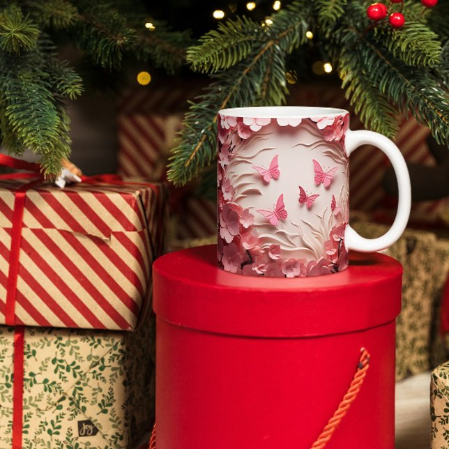 Fluttering Elegance: Morgon Bliss 3D Coffee Mugg (Skapare uppladdad)