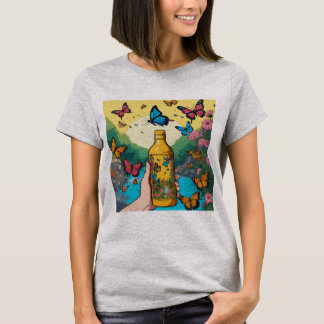 Fluttering Flora: Naturinspirerad T-Shirt-design T Shirt