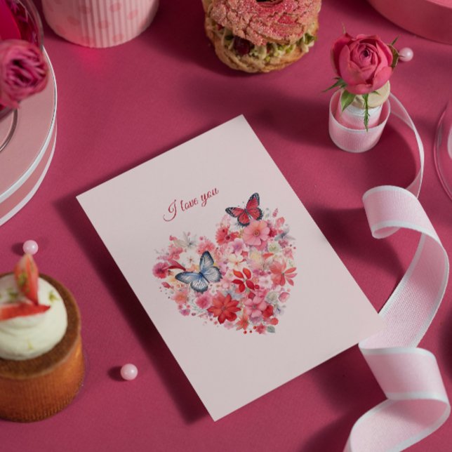 Fluttering Kärlek | Anpassningsbar Text & Namn Julkort (Skapare uppladdad)