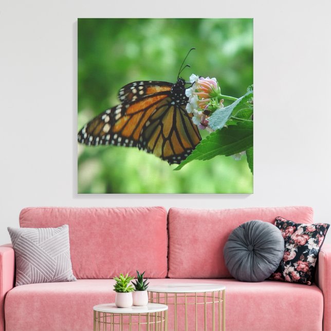 Fluttering Monarch Butterfly Canvas (Insitu (Vardagsrum))