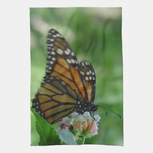 Fluttering Monarch Butterfly Kitchen Towel Kökshandduk (Vertikal)
