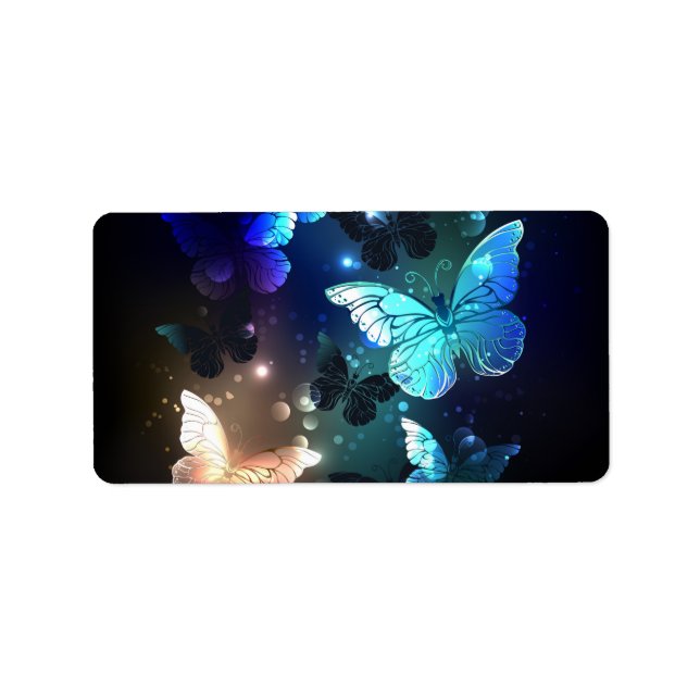 Fluttering Night Butterfly Adressetikett (Framsidan)