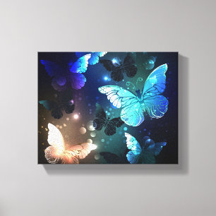 Fluttering Night Butterfly Canvastryck