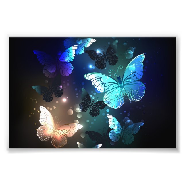 Fluttering Night Butterfly Fototryck (Framsidan)
