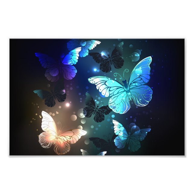 Fluttering Night Butterfly Fototryck (Framsidan)