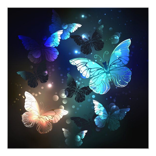 Fluttering Night Butterfly Fototryck (Framsidan)