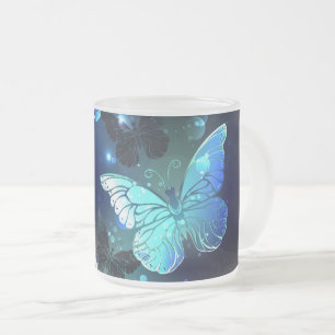 Fluttering Night Butterfly Frostad Glasmugg