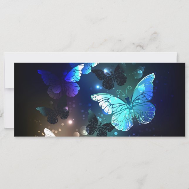 Fluttering Night Butterfly Inbjudningar (Framsida)