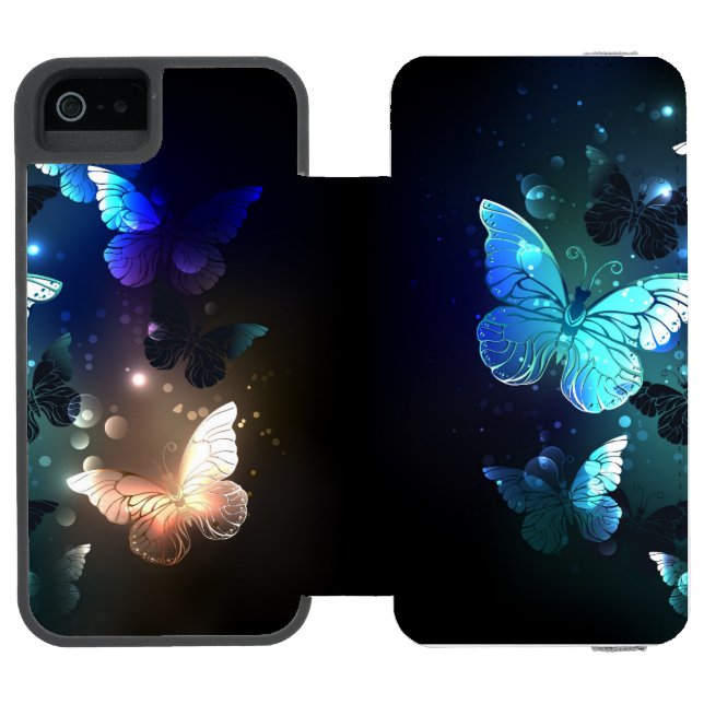 Fluttering Night Butterfly Incipio iPhone Wallet Skal (Folio Öppen)