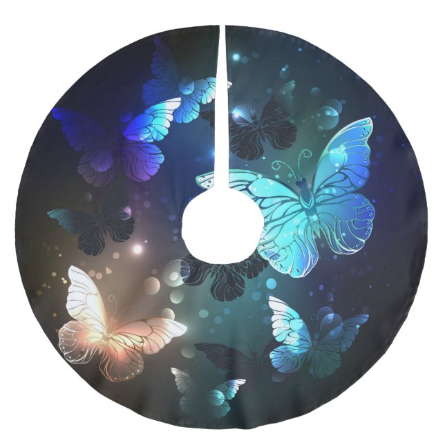 Fluttering Night Butterfly Julgransmatta Borstad Polyester (Framsidan)