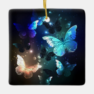 Fluttering Night Butterfly Julgransprydnad Keramik