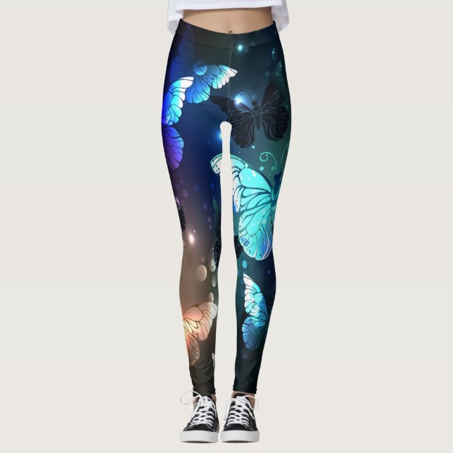 Fluttering Night Butterfly Leggings (Framsida)