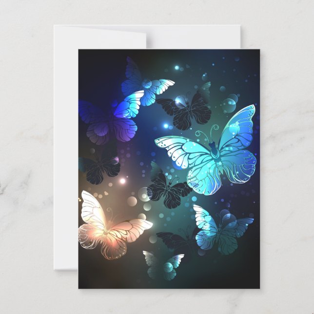 Fluttering Night Butterfly Magnetisk Inbjudningskort (Framsida)