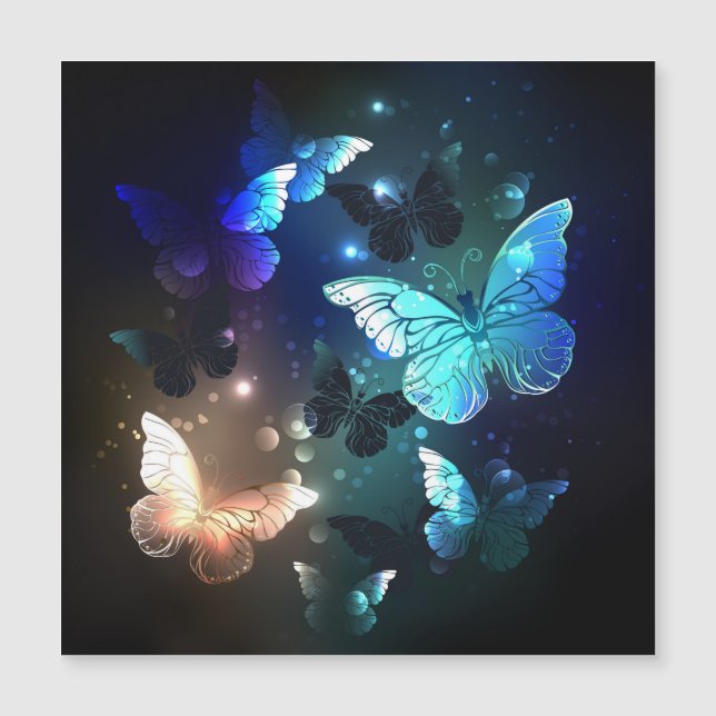 Fluttering Night Butterfly Magnetisk Inbjudningskort (Framsida)