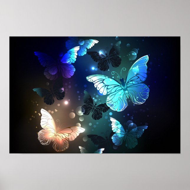 Fluttering Night Butterfly Poster (Framsidan)