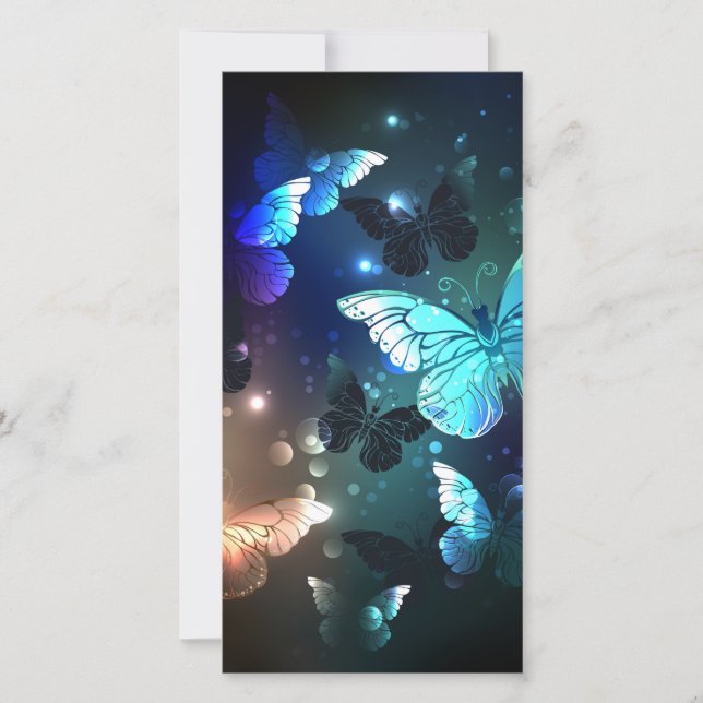 Fluttering Night Butterfly Tack Kort (Framsida)