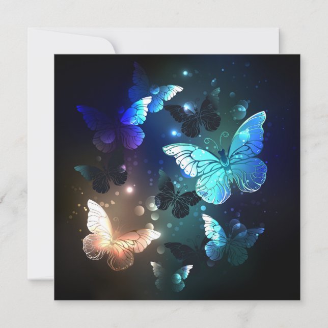 Fluttering Night Butterfly Tack Kort (Framsida)