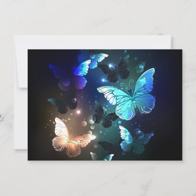 Fluttering Night Butterfly Tack Kort (Framsida)