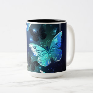 Fluttering Night Butterfly Två-Tonad Mugg
