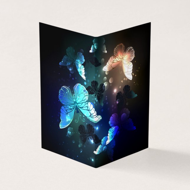 Fluttering Night Butterfly Visitkort (Utsida)