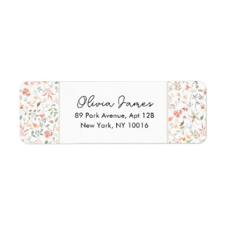 Fluttering Pink Butterfly Girl 1st Birthday Returadress Etikett