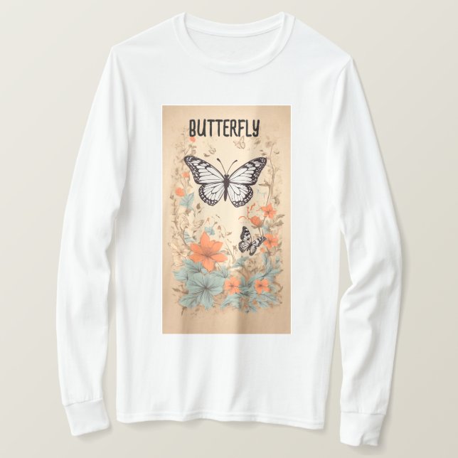 Fluttering Stollig: Butterfly Bliss Collection" T Shirt (Design framsida)