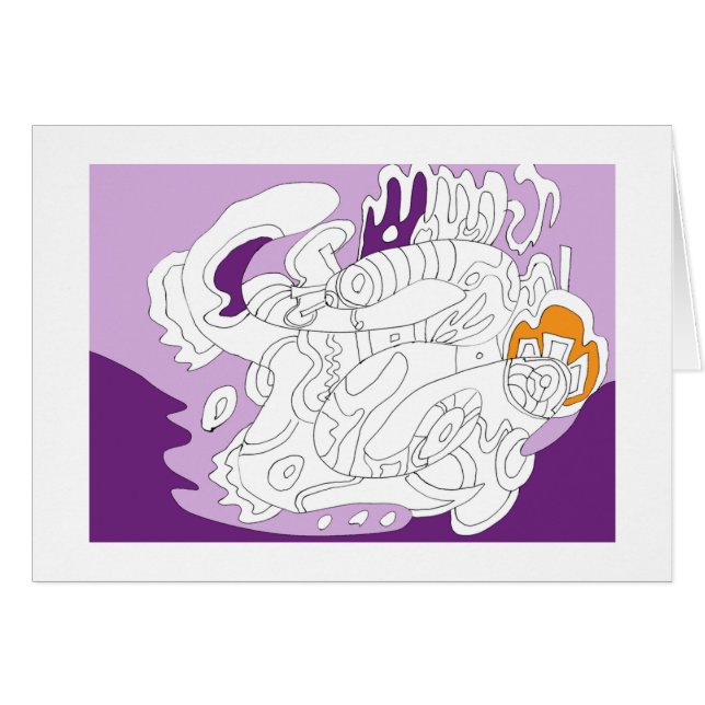 Fluttermoth, Abstrakt art Card Hälsningskort (Framsidan Horizontal)