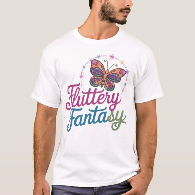 ✅ 👕 Fluttery Fantasy T-Shirt Design 👕 ✅ (Framsida)