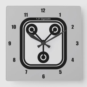 FLUX Capacitor 1.21 Gigawatts Fyrkantig Klocka