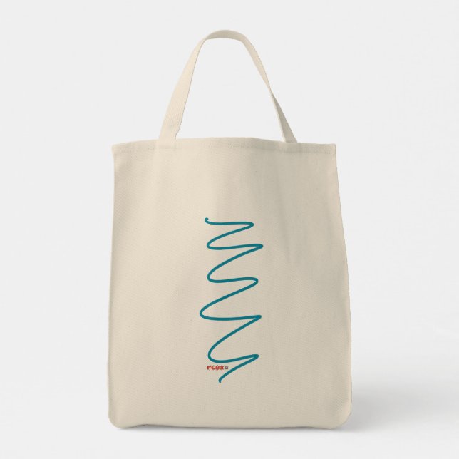 Flux Swirl Canvas Tote Bag - Teal Tygkasse (Baksida)